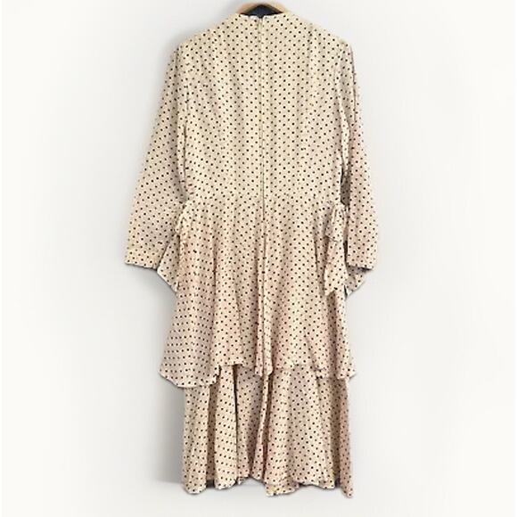 NWT 1980s Neiman Marcus Silk Polka Dot Dress Hong Kong ~ Size 6 ~ Tiered Ruffle - Picture 9 of 10